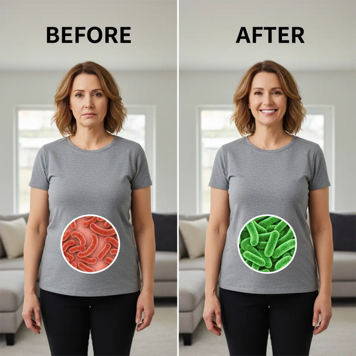 Illustration of gut imbalance effects on the body